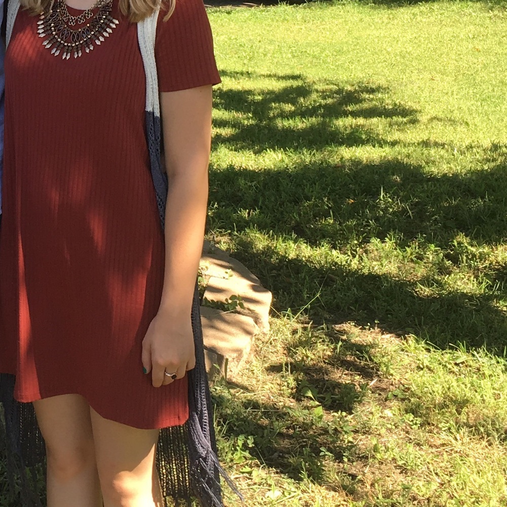 Orange t-shirt dress